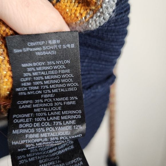 TORY BURCH metallic stripe sweater Sweatshirt size small - Picture 10 of 10